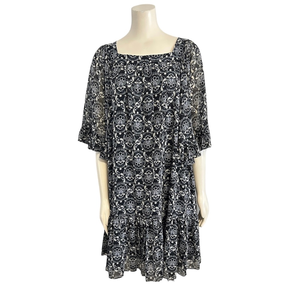 Uniqlo Anna Sui Black Chiffon Dress‎ Womens Medium NWT